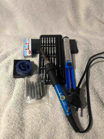 Паяльник с набором для пайки (полный комплект)