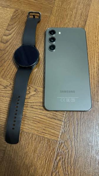 Samsung S23 plus 256 гигабайт часы samsung watch 4