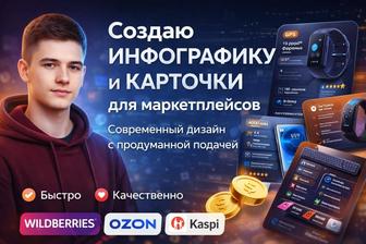 Создание карточек товаров для Ozon, Wildberres, Kaspi