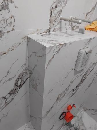 Сан.узел под -ключ.укладка керамогранита.