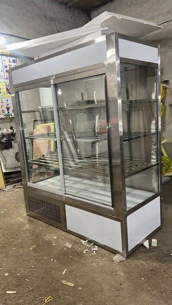 Витринный холодильник для шашлыка, витрина для шашлыка