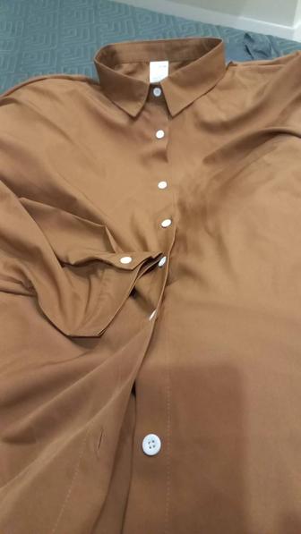 Блузка кирпичного цвета, женская, большие размеры