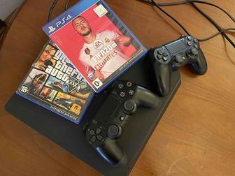 Ps4 slim, 1TB, 2 джойстика