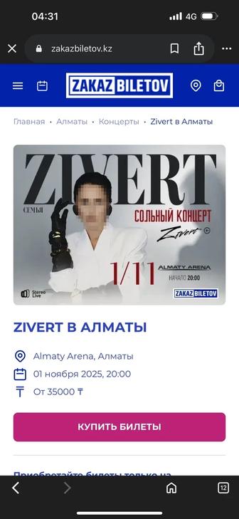 Билет на концерт Zivert