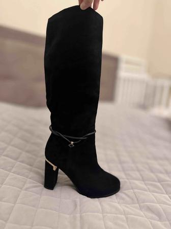 Сапоги зимение замшевые