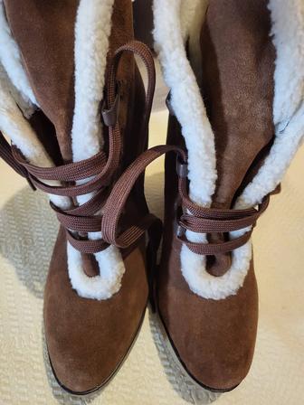 Полусапожки зимние замшевые