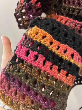 Ручная работа вязаная туника в осенних оттенках