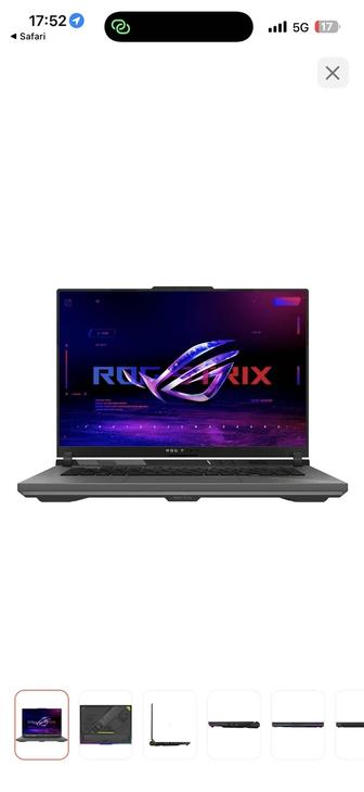 Ноутбук ASUS ROG STRIX G16 G614FM-WS94 16 / 16 Гб / SSD 1000 Гб / Win 11 H