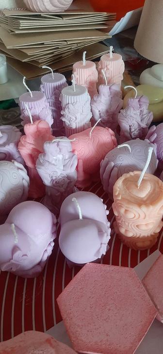 Свечи ручной работы, изделия из гипса