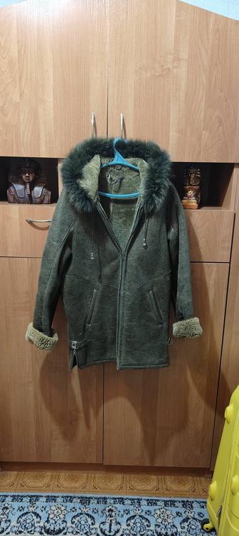 Дубленка детская натуральная,лазерное покрытие,внутри цигейка.
