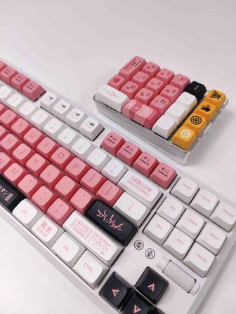 Кейкапы комплект, розовые по аниме Евангелион // Keycaps evangelion, pink