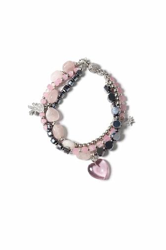 Браслет для девочки розовый кварц