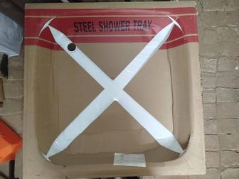 Душевой поддон стальной 90x90 см квадратный, белый.