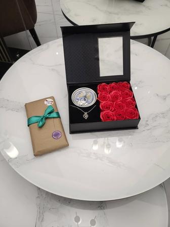 Комбо набор жемчуг на цепочке дубайский шоколaд