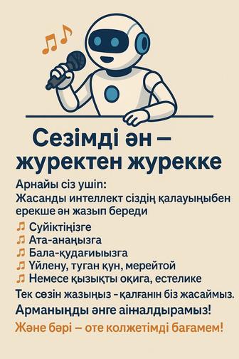 Жасанды Интелект пен сіз қалаған ән жазамыз