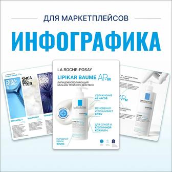 Инфографика и дизайн карточек для маркетплейсов WB, Ozon ,Kaspi за 24 часа