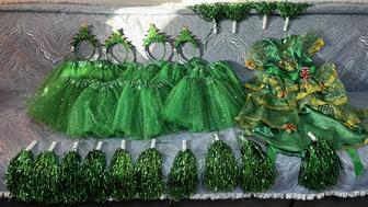 Юбка елочка зеленая на 2-4 года