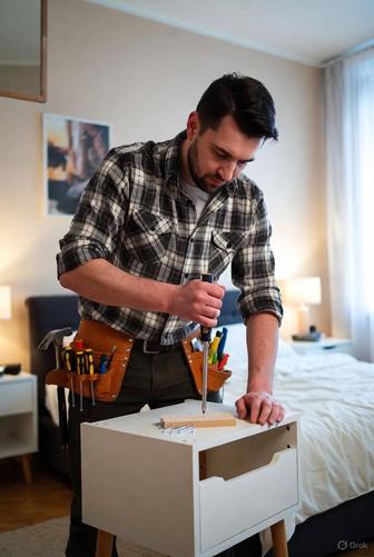 Установка мебели, сборка офисной мебели, диванов, шкафов