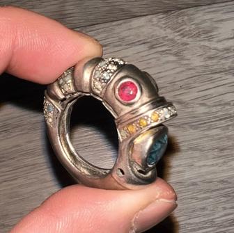 Серебряное кольцо массивно типа, ручная работа