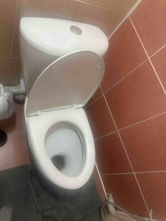 Унитаз в отдельном состоянии, полный комплект