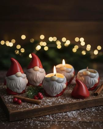 Свечи гномы на Новый год