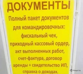 Командировочные документы в Алма-Ата