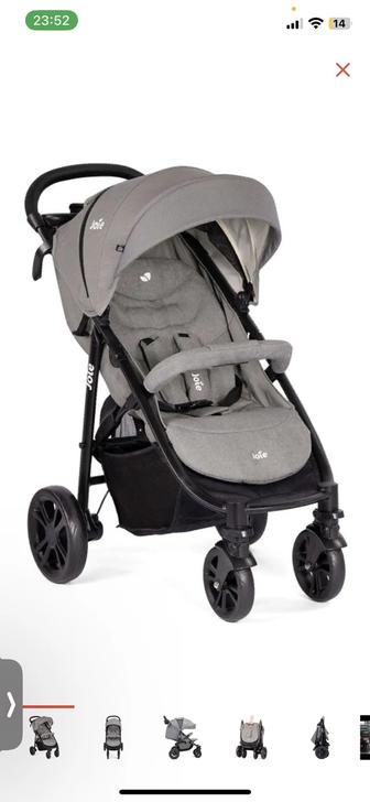 Коляска прогулочная joie litetrax 4 gray flannel