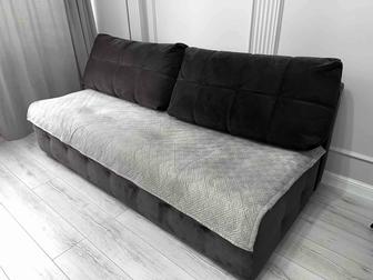 Диван серый велюр