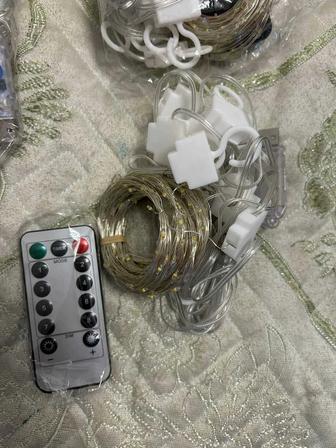 Шторы гирлянда, дождь