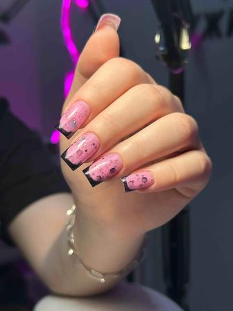 Маникюр с гель покрытием 9000тг