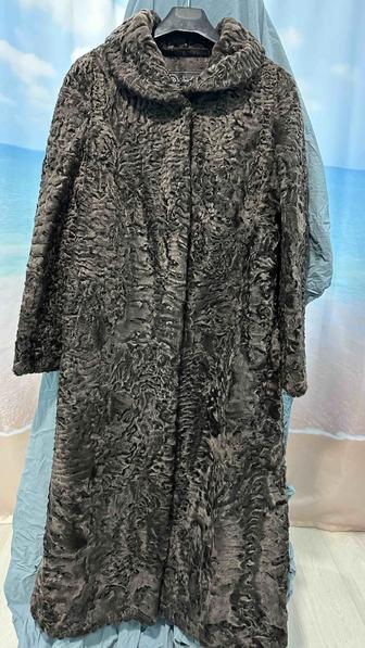 Женская каракулевая шуба Premium Long темно-шоколадная