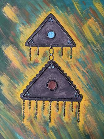 Тұмар картина на холсте, 30\40 см, ручная работа