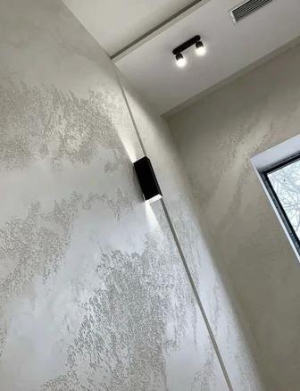 Мастер декоратор в Алматы, мокрый шелк, песок, венецианка, арт бетон