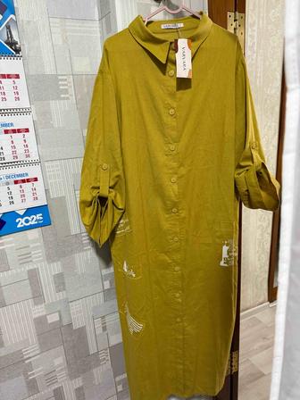 Платье рубашка. Большой размер 58