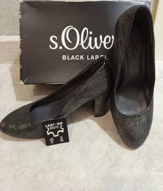Кожаные женские туфли black label, размер 39 (US 8)