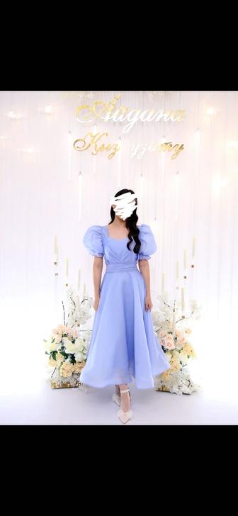 нежное голубое платье (S-M)