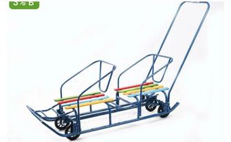 Санки двухместные на колесиках, новые