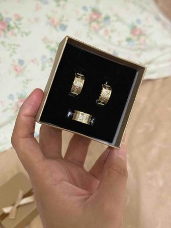 Золото комплект Серьги Булгари Кольцо