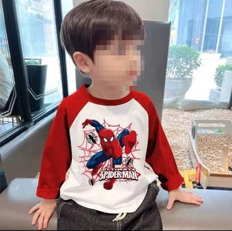 Футболка с длинными рукавами из хлопка, с изображением Человека-паука