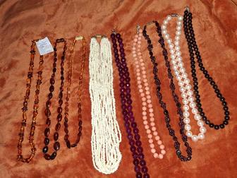 Продам бусы янтарь, натуральный камень серебро