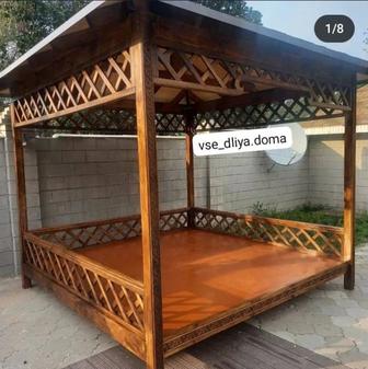 Беседка. тапчан навесом. Тапчан