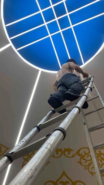 Установка натяжных потолков