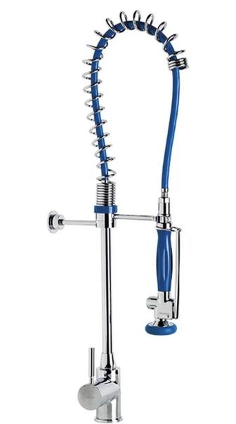 Смеситель с гибким изливом GENEBRE 1802 04, латунь, цвет серебряный.