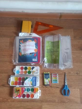 Обложки для дневника и тетрадей, для книг, линейки, акварель, карандаши