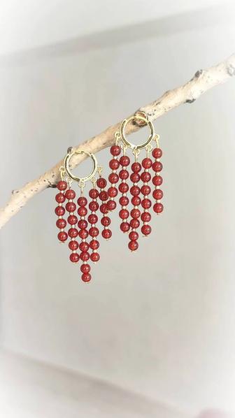 Сердолик серьги