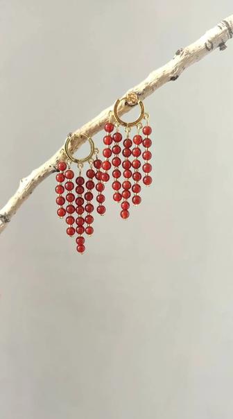 Сердолик серьги