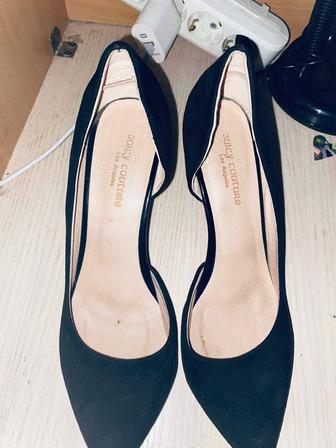 Черный туфли Замша