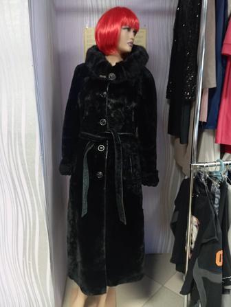 Шубка мутон отделка норка