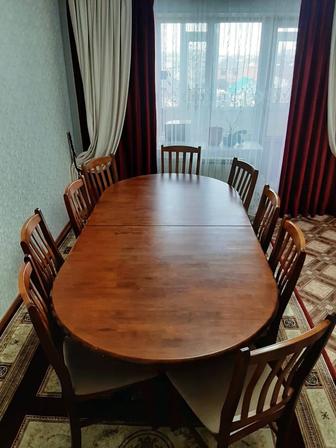 Обеденный стол из массива дуба с раскладным механизмом