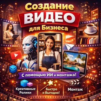 Создам продающий видеоролик для бизнеса AI монтаж